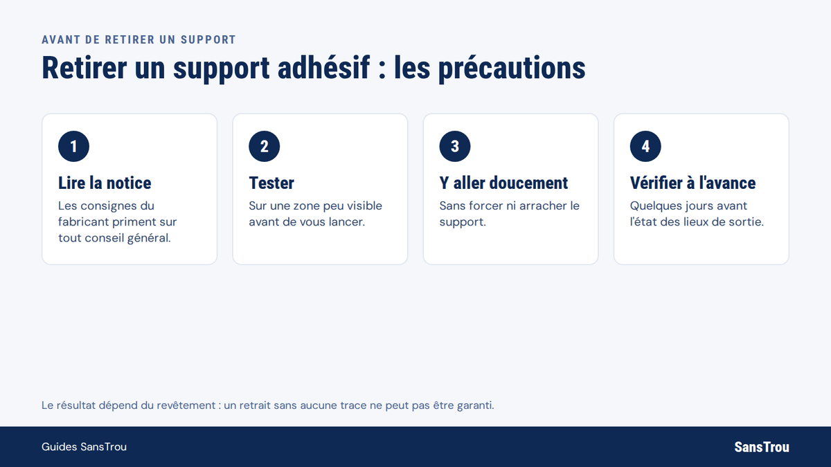 Les précautions à prendre avant de retirer un support adhésif