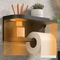 Porte-papier toilette mural noir avec tablette – visuel du fabricant